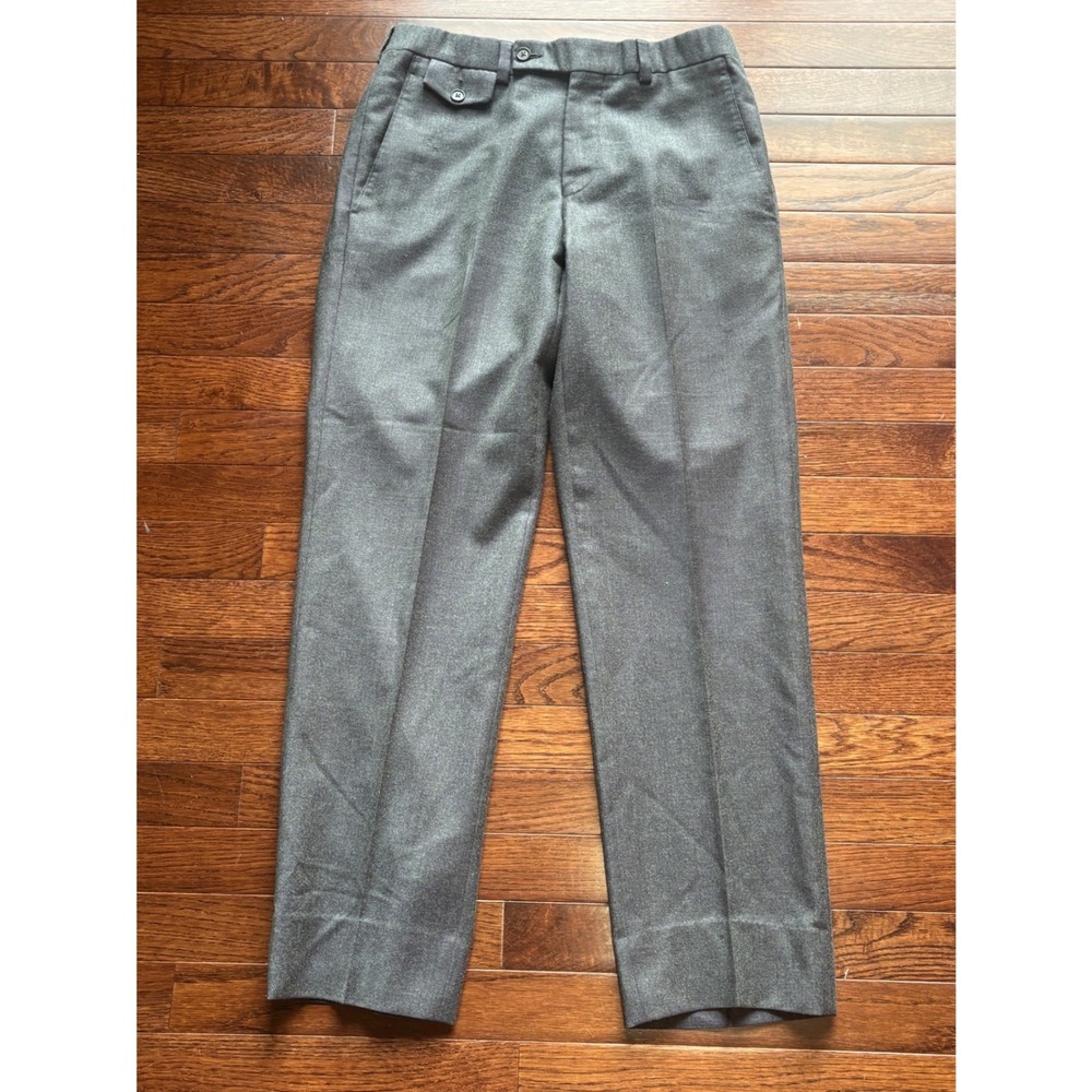 Ted Baker Columbus Wool Dress Pants Mens 30R Gray Made Canada Flat Front